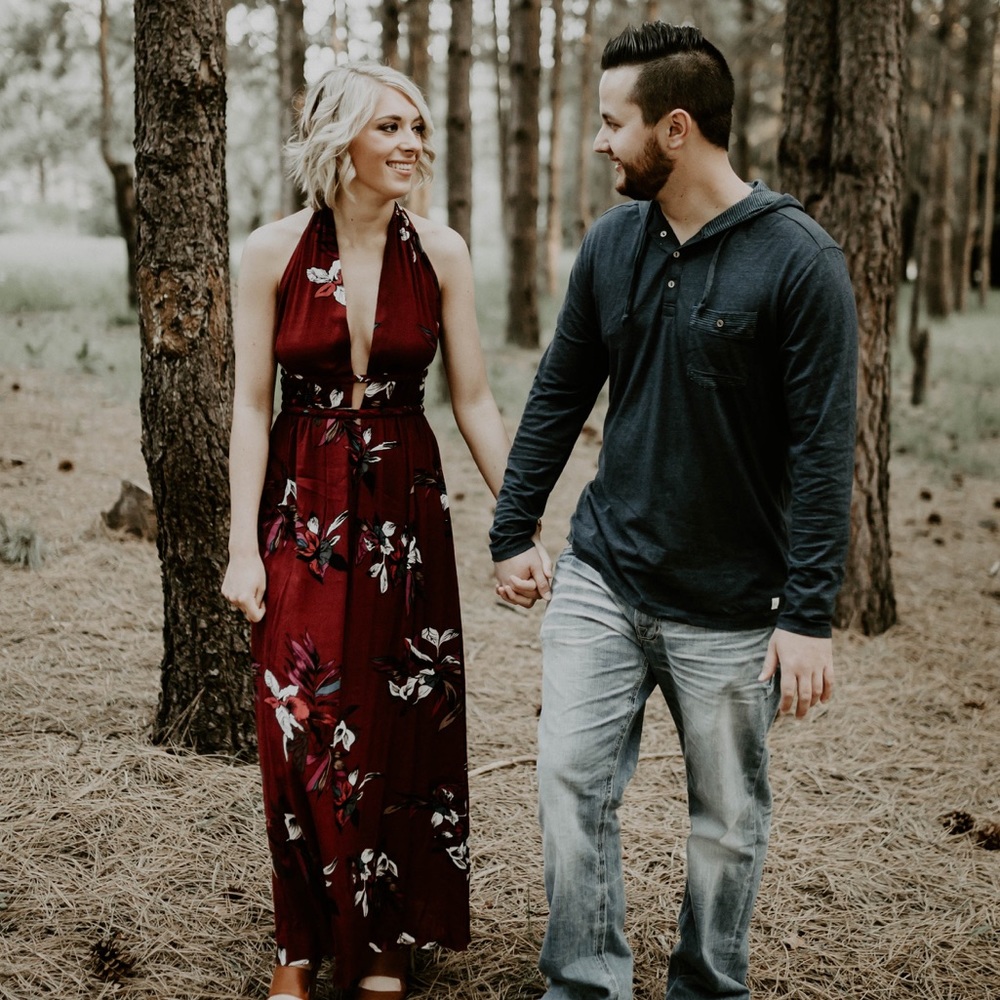 Beautiful Burgundy Floral Dress